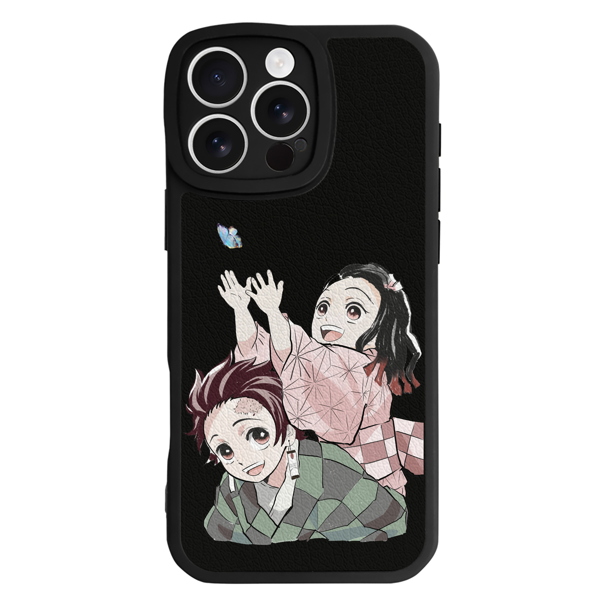 （画像用） 鬼滅の刃（きめつのやいば）竈門 禰󠄀豆子／かまど ねずこ Kamado Nezuko 【iPhone 16シリーズ対応】シリコンスマホケース（レザー調） 材質：シリコン